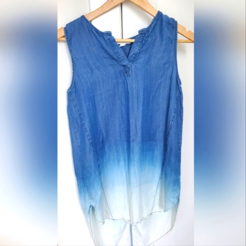 Beach Lunch Lounge NEW-Ombre Denim Chambray tunic tank